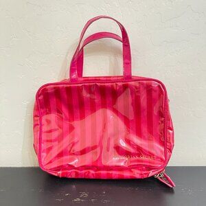 Victoria's Secret Pink Stripe Hanging Travel Bag Rare Toiletries Makeup